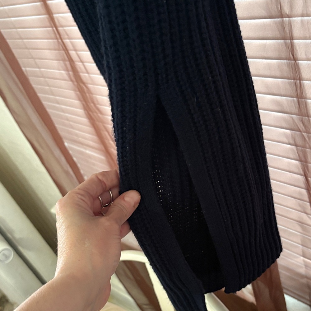 Maurices Navy Maxi Cable Knit Sweater Dress Balloon Sleeves  NWOT S/M - Picture 9 of 10